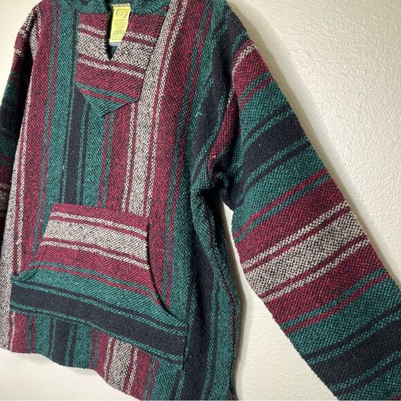 Franks Textiles Mexican Baja Drug Rug Surf Poncho Hoodie Adult Large Unisex - Picture 4 of 12